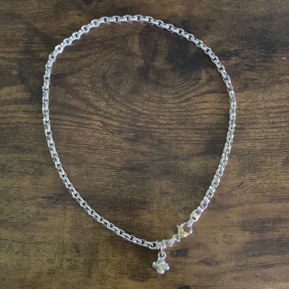 Judith Ripka 18k & SS Necklace Clover Necklace - Picture 1 of 4